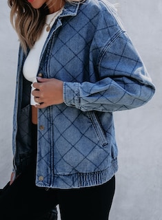 Foto 3 | Foto 3 | Chaqueta Vaquera Sidefeel De Manga Larga Para Mujer, Color Azul Claro - Venta Internacional.