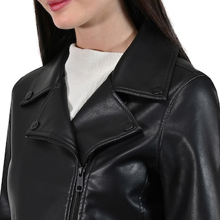 Foto 3 | Foto 3 | Chamarra Biker de Piel Sintética Lee Negra para Mujer