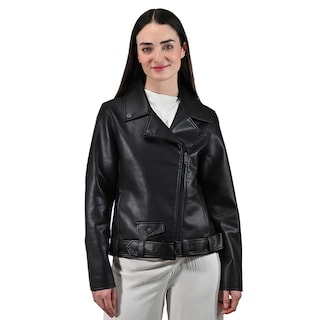 Foto 1 | Foto 1 | Chamarra Biker de Piel Sintética Lee Negra para Mujer