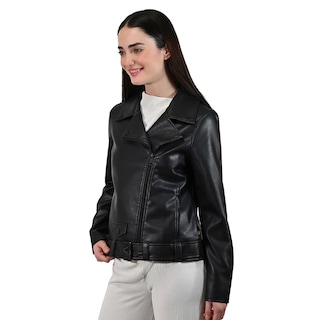 Foto 6 | Foto 6 | Chamarra Biker de Piel Sintética Lee Negra para Mujer