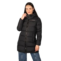 Chamarra Greenlander Larga Capitonada De Pluma Con Gorro Para Mujer