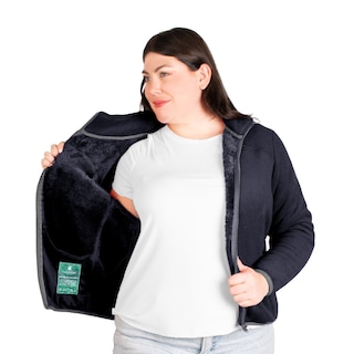 Foto 5 | Foto 5 | Sudadera Greenlander Eco Fleece Con Fur Tallas Extra Color Azul Marino Para Dama