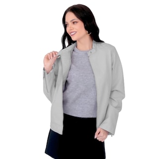 Foto 1 | Foto 1 | Chamarra De Vinipiel Para Mujer Gris