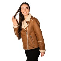 Chamarra Greenlander De Gamuza Con Forro De Peluche Para Mujer