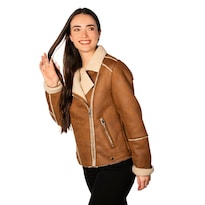 Chamarra Greenlander De Gamuza Con Forro De Peluche Para Mujer