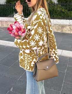 Foto 3 | Foto 3 | Chaqueta Acolchada Yimoon Para Mujer, Ligera, Con Estampado Floral, Color Caqui - Venta Internacional.