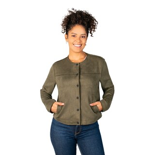 Foto 1 | Foto 1 | Chamarra Greenlander Gamuza Con Botones Para Mujer