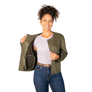 Foto 2 | Foto 2 | Chamarra Greenlander Gamuza Con Botones Para Mujer