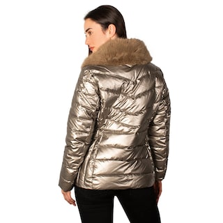 Foto 5 | Foto 5 | Chamarra Greenlander Capitonada Brillante Cuello Alto Para Mujer