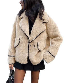 Foto 1 | Foto 1 | Chaqueta Chouyatou De Piel Sintética Sherpa Bordada En Invierno Para Mujer - Venta Internacional.
