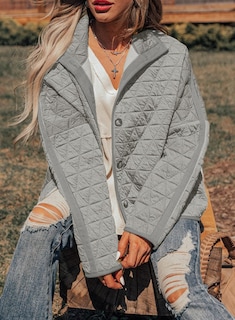 Foto 4 | Foto 4 | Chaqueta Evaless Puffer Acolchada Para Mujer, A La Moda, Color Gris Claro - Venta Internacional.