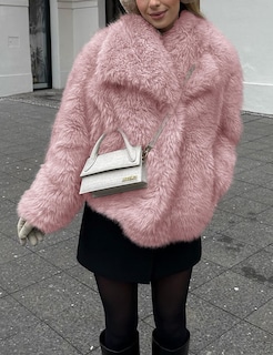 Foto 4 | Foto 4 | Chaqueta De Piel Sintética Yimoon Con Solapa Corta En La Parte Delantera Abierta, Rosa, Para Mujer - Venta Internacional.