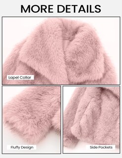 Foto 7 | Foto 7 | Chaqueta De Piel Sintética Yimoon Con Solapa Corta En La Parte Delantera Abierta, Rosa, Para Mujer - Venta Internacional.