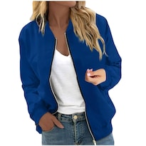 Chaqueta Cotecram Bomber Winter Para Mujer, Azul Oscuro, Ligera - Venta Internacional.