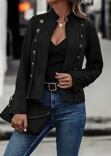 Foto 2 | Foto 2 | Chaqueta Chouyatou Para Mujer, Piel Sintética De Gamuza, 2024, Negra, Xs - Venta Internacional.