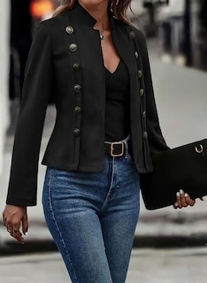 Foto 3 | Foto 3 | Chaqueta Chouyatou Para Mujer, Piel Sintética De Gamuza, 2024, Negra, Xs - Venta Internacional.