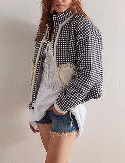 Foto 4 | Foto 4 | Chaqueta Yimoon Para Mujer, Corta, Acolchada, A Cuadros, Color Negro - Venta Internacional.