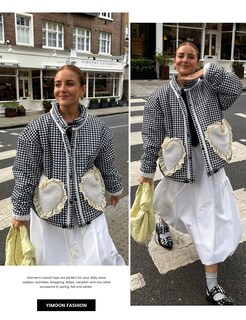 Foto 5 | Foto 5 | Chaqueta Yimoon Para Mujer, Corta, Acolchada, A Cuadros, Color Negro - Venta Internacional.