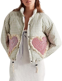 Foto 1 | Foto 1 | Chaqueta Yimoon Para Mujer, Corta, Acolchada, Acolchada, A Cuadros, Color Verde - Venta Internacional.