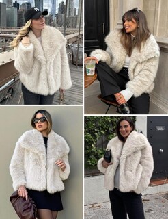 Foto 5 | Foto 5 | Chaqueta Yimoon Corta De Piel Sintética Con Solapa Abierta En La Parte Delantera Para Mujer - Venta Internacional.