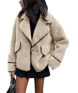 Foto 1 | Foto 1 | Chaqueta Chouyatou De Piel Sintética Sherpa Bordada En Invierno Para Mujer - Venta Internacional.