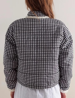 Foto 3 | Foto 3 | Chaqueta Yimoon Para Mujer, Corta, Acolchada, A Cuadros, Color Negro - Venta Internacional.