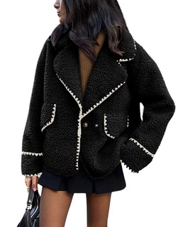 Foto 1 | Foto 1 | Chaqueta Chouyatou De Piel Sintética Sherpa Bordada En Invierno Para Mujer - Venta Internacional.