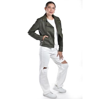 Foto 2 | Foto 2 | Chamarra Estilo Biker Roman Fashion /juvenil, 7409 (verde) Verde Oscuro