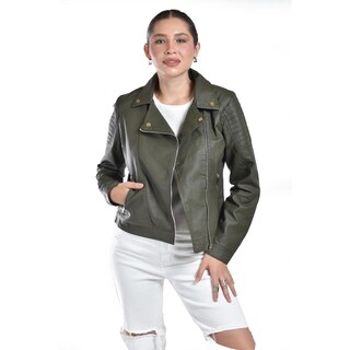 Foto 1 | Foto 1 | Chamarra Estilo Biker Roman Fashion /juvenil, 7409 (verde) Verde Oscuro
