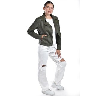 Foto 2 | Foto 2 | Chamarra Estilo Biker Roman Fashion /juvenil, 7409 (verde) Verde Oscuro