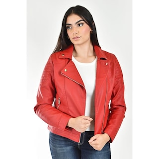 Foto 1 | Foto 1 | Chamarra Estilo Biker Roman Fashion /juvenil 7409 (rojo) Rojo