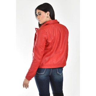 Foto 4 | Foto 4 | Chamarra Estilo Biker Roman Fashion /juvenil 7409 (rojo) Rojo