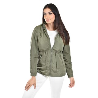 Foto 1 | Foto 1 | Chamarra Ligera Con Capucha Desmontable Roman Fashion /tallas Extras 24609 (verde Militar) Verde Oscuro