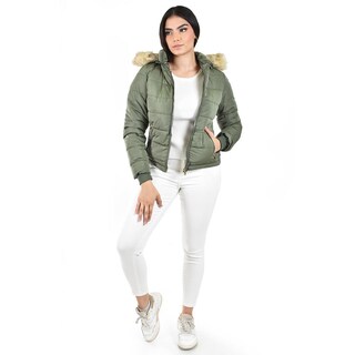 Foto 1 | Foto 1 | Chamarra Acolchada Con Capucha Roman Fashion /juvenil 7504 (verde Militar) Verde Oscuro