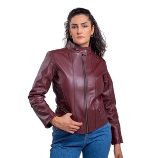 Foto 1 | Foto 1 | Chamarra De Piel Mujer Castelli Cuello Mao Elegante Dama