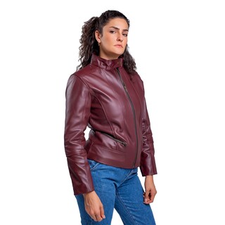 Foto 3 | Foto 3 | Chamarra De Piel Mujer Castelli Cuello Mao Elegante Dama