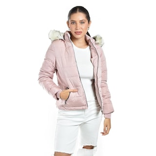 Foto 1 | Foto 1 | Chamarra Acolchada Con Capucha Roman Fashion /juvenil 7504 (rosa Palo) Rosa