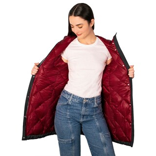 Foto 2 | Foto 2 | Chamarra Para Mujer Acolchado En Contraste Con Gorro Fijo Greenlander