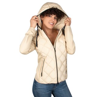 Foto 4 | Foto 5 | Chamarra Greenlander Premium Capitonada De Rombos Con Gorro Para Mujer