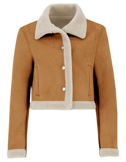 Foto 4 | Foto 4 | Chamarra Mujer Invierno Cuello Interior Aborregado Gamuza Camel Roosevelt