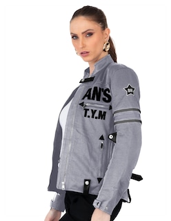 Foto 2 | Foto 2 | Chamarra Mujer Biker Con Proteccion Gris Roosevelt A317