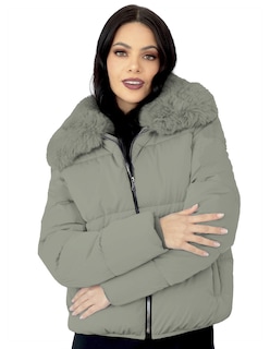 Foto 1 | Foto 1 | Chamarra Mujer Cuello Con Peluche Acolchada Verde Olivo Roosevelt A273