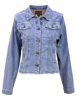 Chamarra De Mezclilla Mujer Cuello Afelpado Premium Azul Cielo Roosevelt  44