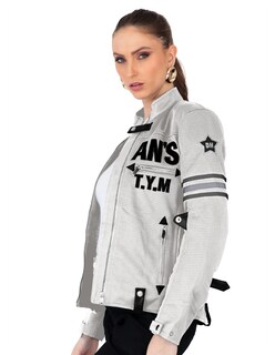 Foto 2 | Foto 2 | Chamarra Mujer Biker Con Proteccion Blanco Roosevelt A317