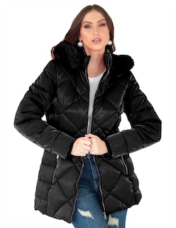 Foto 1 | Foto 1 | Chamarra Cazadora Mujer Con Gorro Capitonada Negro Roosevelt A267