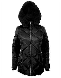 Foto 3 | Foto 3 | Chamarra Cazadora Mujer Con Gorro Capitonada Negro Roosevelt A267