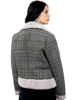 Foto 3 | Foto 3 | Chamarra Vintage Glamur Mujer Afelpada Gris Obscuro Roosevelt A307