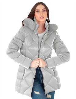 Foto 1 | Foto 1 | Chamarra Cazadora Mujer Con Gorro Capitonada Plateado Roosevelt A268