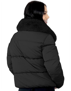 Foto 4 | Foto 4 | Chamarra Mujer Cuello Con Peluche Acolchada Negro Roosevelt A273