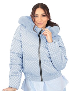 Foto 1 | Foto 1 | Chamarra Capitonada Mujer Gorro Desmontable Azul Cielo Roosevelt A292